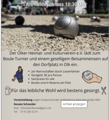 Jeu de boules toernooi, © Heimat- und Kulturverein e.V.