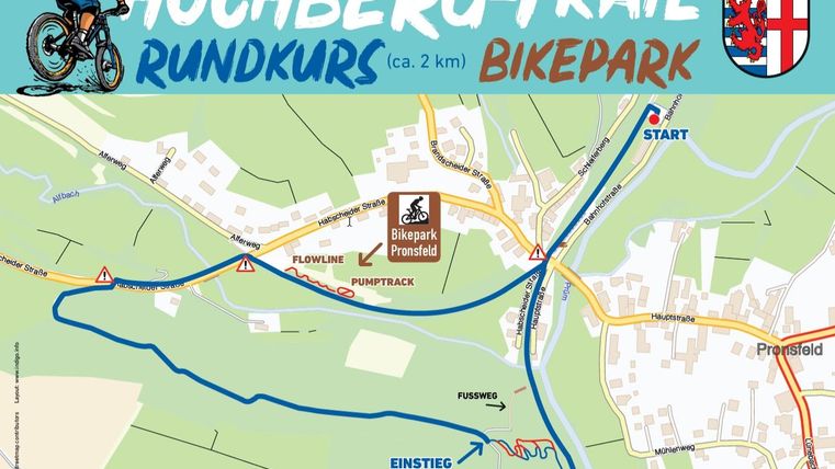 Schild zum Hochberg-Trail Pronsfeld