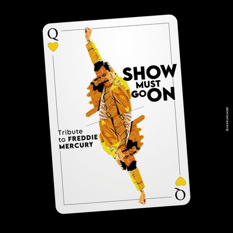 Freddie Mercury op een speelkaart