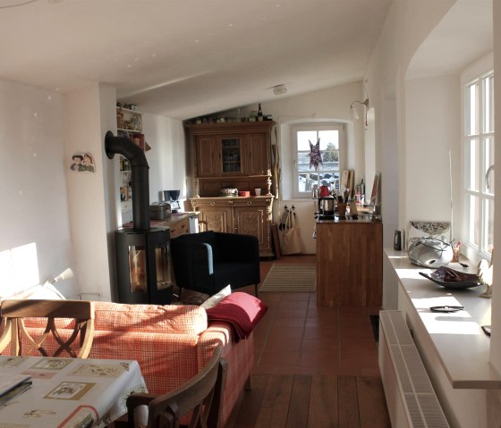 Living room with fireplace