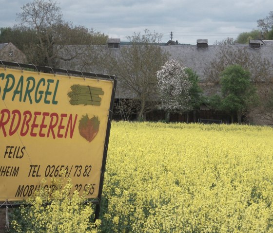 Bord voor tuinverkoop, © VG Maifeld