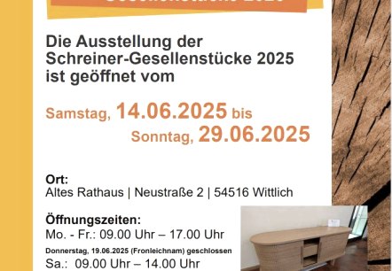Ausstellung Schreinerei Innung Gesellenstücke 2025