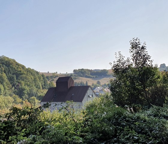 Vue d'un vieux moulin à Badem, entouré d'arbres verts et de collines en arrière-plan, sous un ciel clair., © TI Bitburger Land, Steffi Wagner