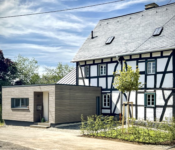 Front view with parking
