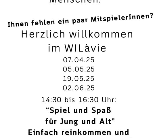 Spielen verbindet WILàvie