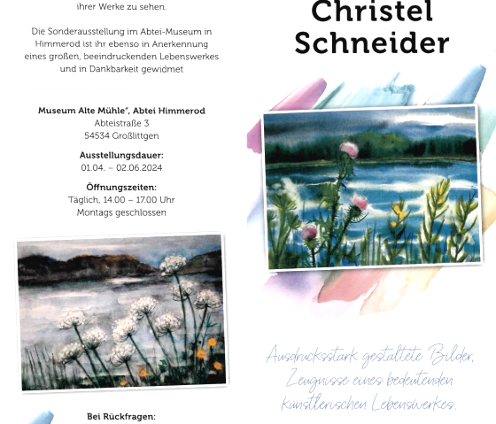 Flyer Christel Schneider Gedächtnis Ausstellung, © Förderverein